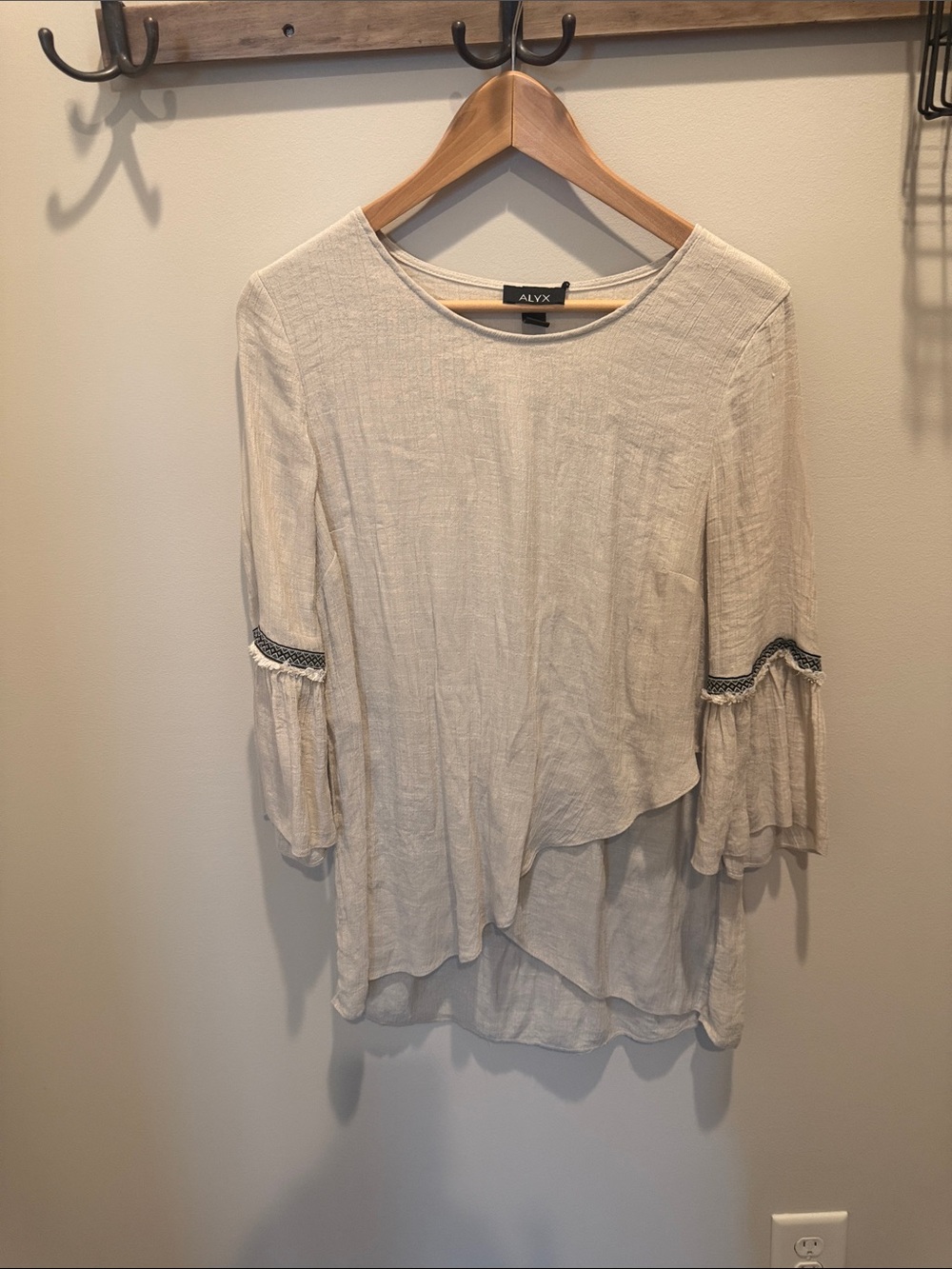 ALYX Cream Textured Bell Sleeve Tunic Top